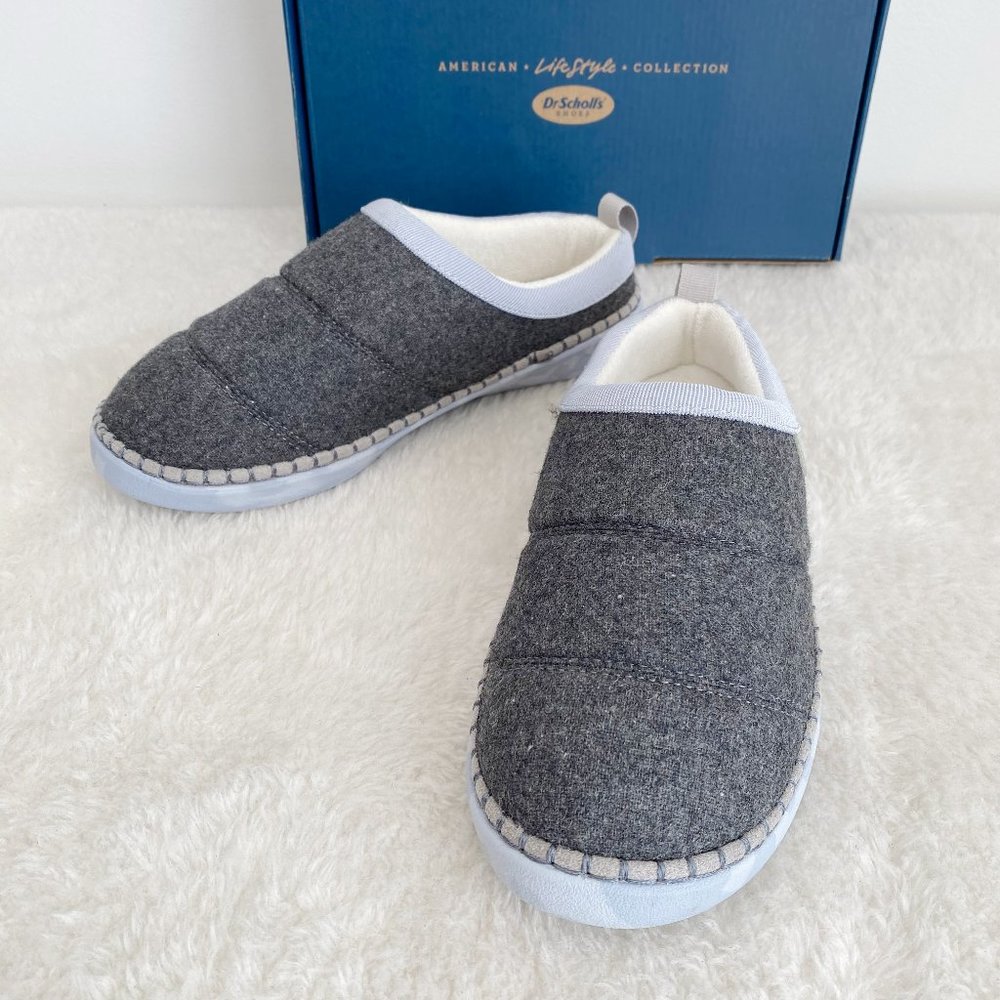 DR. SCHOLL'S Women's Cozy Vibes Slippers, Wool Gray, Size 7.5M / 9.5M